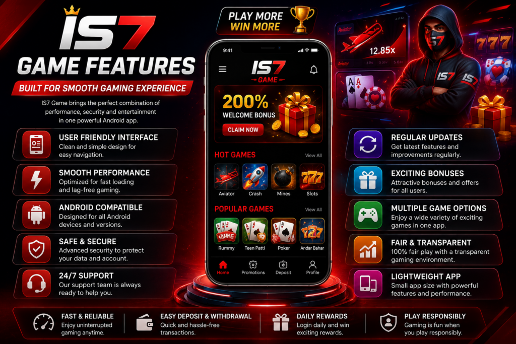 Features of the IS7 Game - Smooth Gameplay, Easy Navigation & App Features on Android